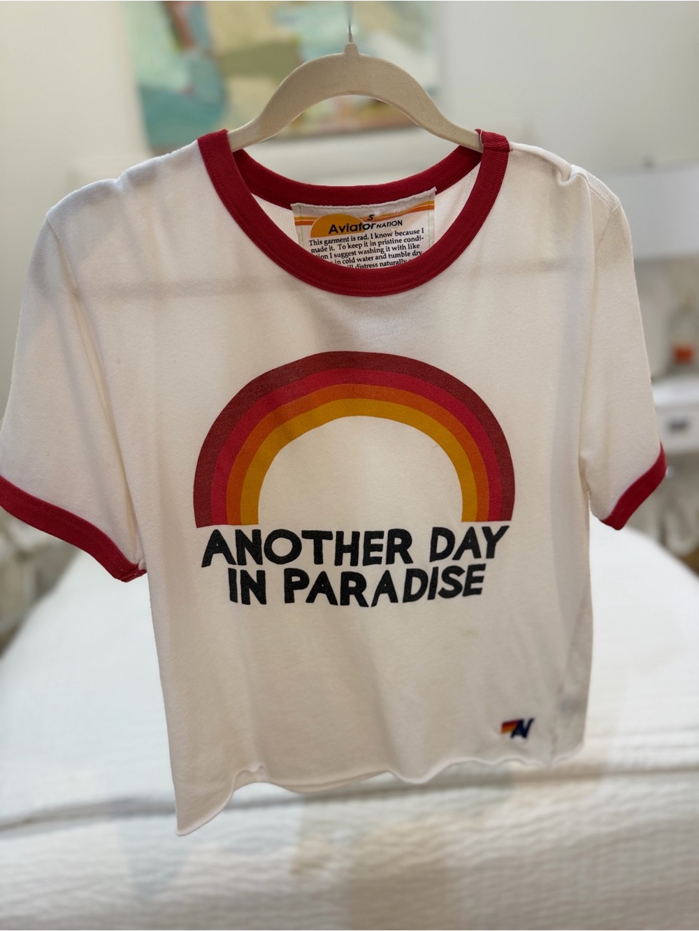 Aviator Nation 'Another Day in Paradise' White & Red  Tee